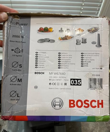 Mlynček na mäso bosch mfw67440 propower, bosch
