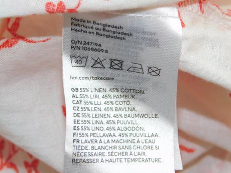 Letna lanova bluzka, h&m,40 / l