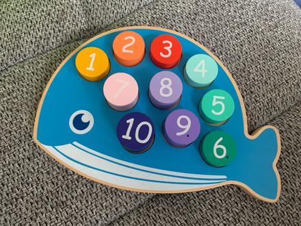 Vkladačka veľryba s číslami, 