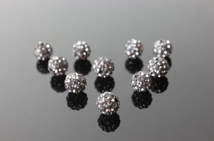 Korálky shamballa - sivé 10 mm, 