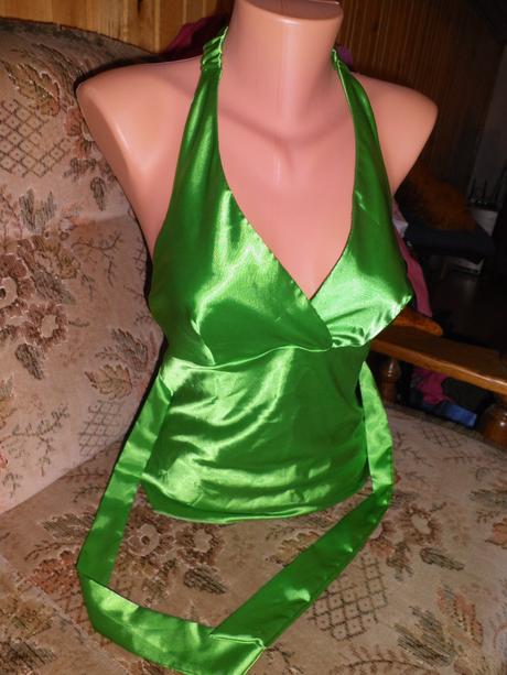Zeleny satenovy top, s