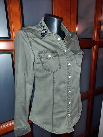 Košeľa s kamienkami na golieri veľ.s, s