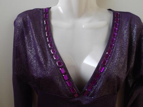 Fialový top s flitríkami+ďaĺší s kamienkami grátis, m