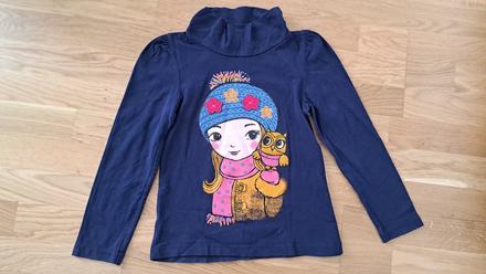 Krásny tričko - rolák s dievčatkom 122, 122