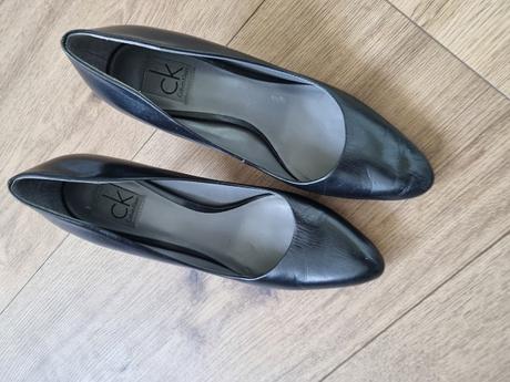 Čierne kožené lodičky calvin klein veľ. 36, 36