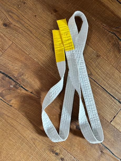 Kimono set velkost 150 mifuno biely+zlty pas, 152