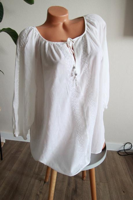 Biela bavlnená blúzka, 4xl, 4xl