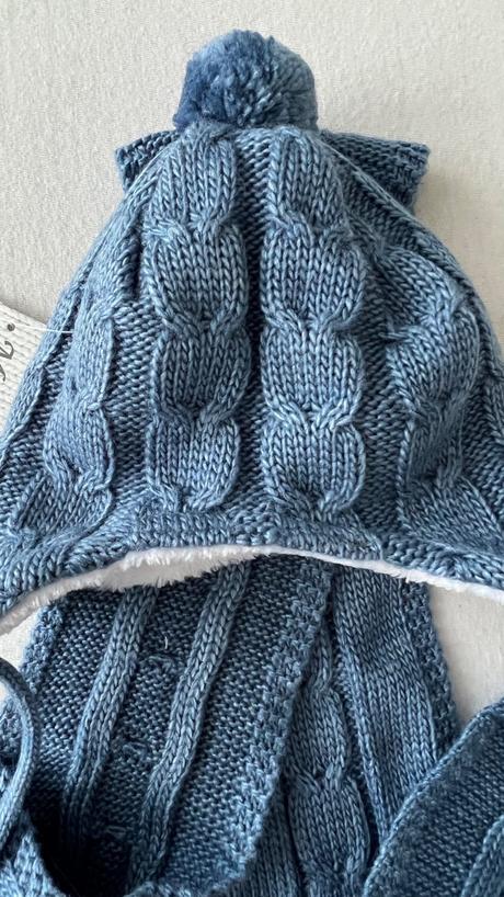 Garnamama detský modrý set šál a čiapka, 62 / 68 / 74