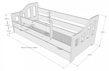 Detská posteľ,rôzne veľkosti,farby, šírka (cm): 80,dĺžka (cm): 160