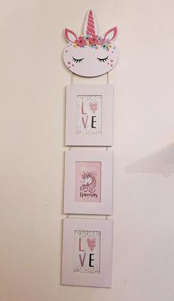2 ks obrazy s jednorožcom pre dievčatko, 