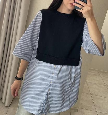 Kombinovaná košeľa so sveterom, zara,s