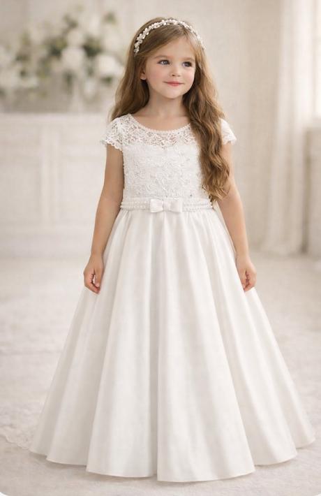 Exkluzívne biele dlhé šaty na prijimanie, svadbu, 128 / 134 / 140 / 146