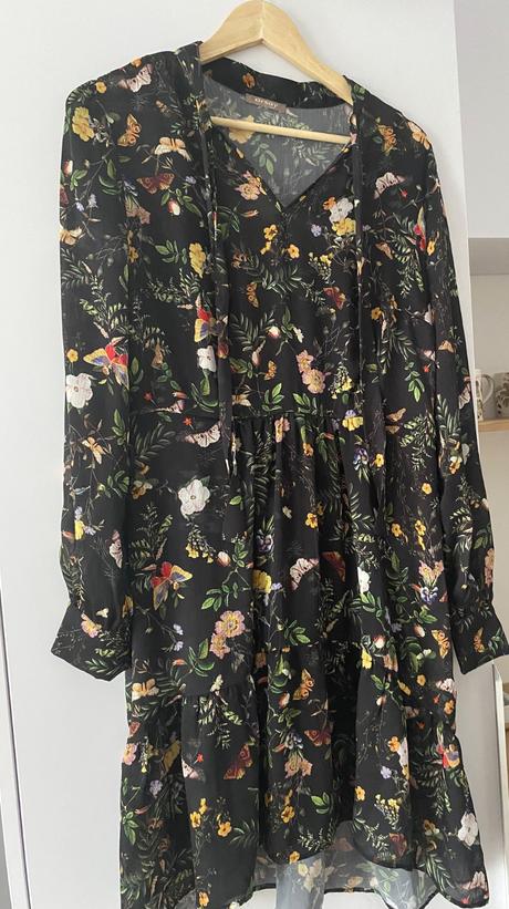 Orsay kvetinové šaty s viazaním na krku 38, orsay,38