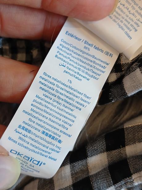 Dievčenská košeľa kockovaná s volánmi okaidi (110), 110