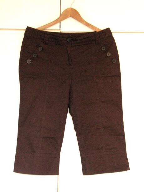 Hnedé trojštvrťové nohavice, camaieu,40