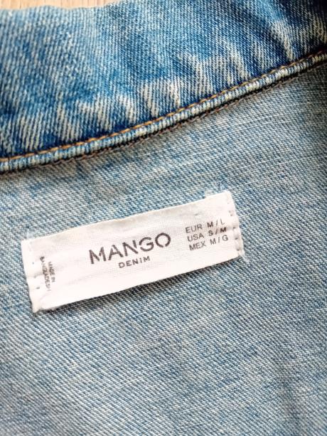 Predlžená riflová bunda, mango,m