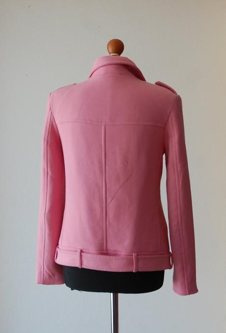 Štýlová ružová motorkárska bunda (biker jacket), h&m,s