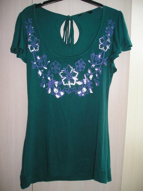 Tyrkysové dlhšie tričko , tesco,38