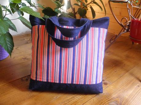 Handmade riflová nákupná taška,