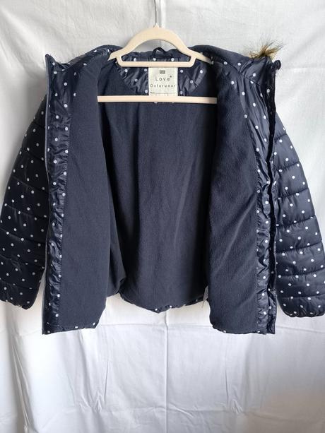 Tmavomodrá bodkovaná bunda, f&f,164