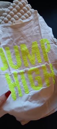 Biele tričko s flitrami, h&m,152