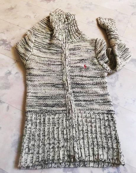 Vlnený sveter na zips polo od rl, ralph lauren,s