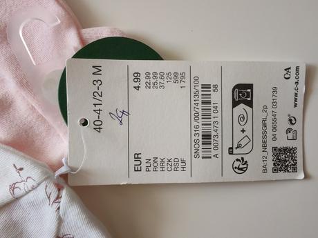 Detska ciapocka 2ks, c&a,<50