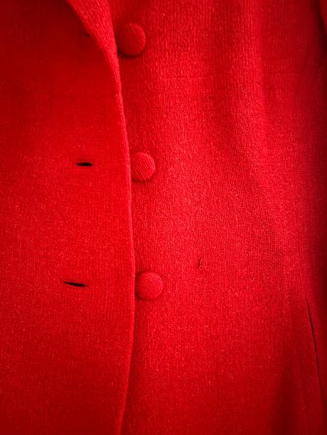 Červený retro kabátik, s