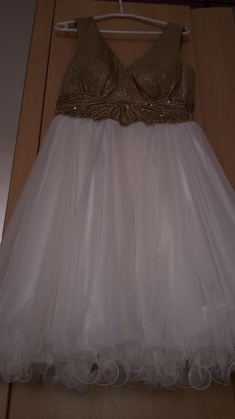 Zlato-kremove spolocenske saty v.42, 42