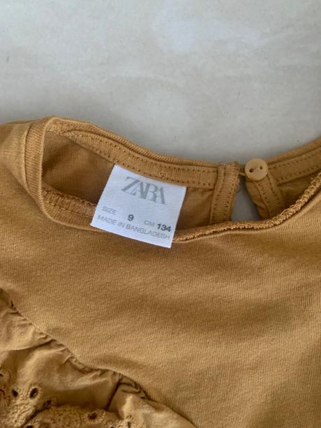 Predám tričko s dlhým rukávom a volánikom, zara,134