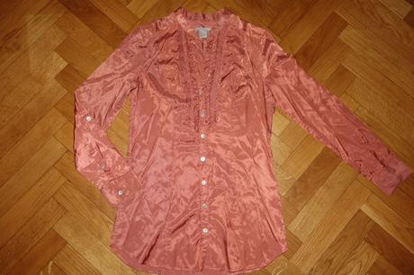 Saténová predĺžená blúzka, h&m,36