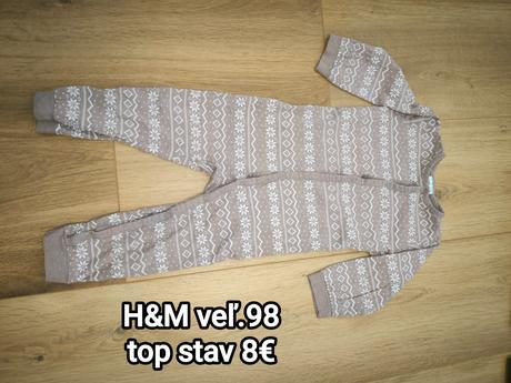 H&m krásne vianočné pyžamo veľkosť 98, h&m,98