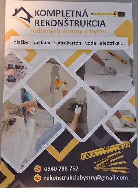 Kompletná rekonstrukcia bytov a rd,