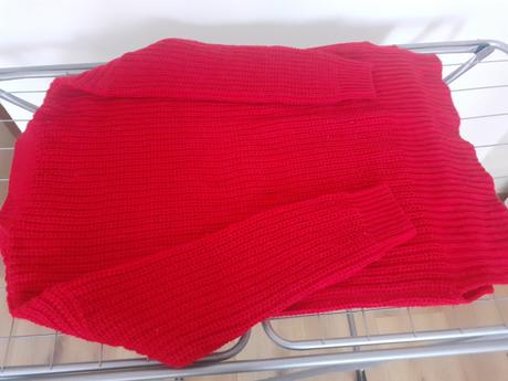 Červený hrubý dámsky sveter, new yorker,xs