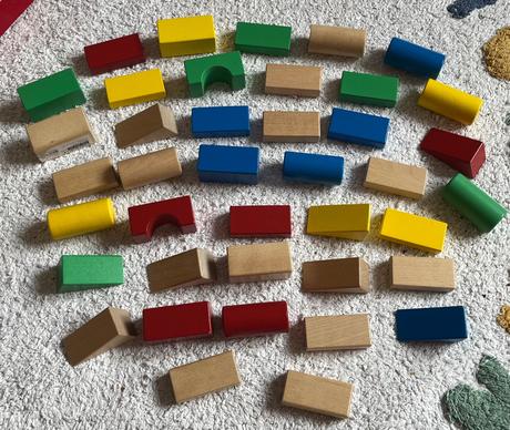 Drevené skladačky ikea underhålla, 40 ks,