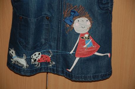 Riflová suknička s havkami, next,104