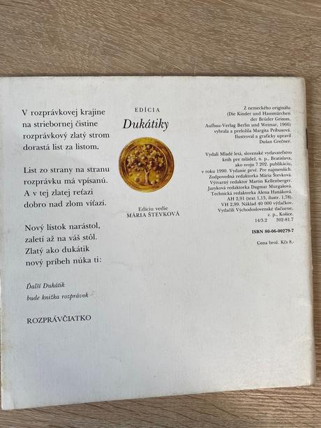 Chlapček palček mini rozprávk grimmovci dukátiky,