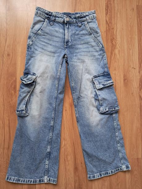 Široké baggy rifle s kapsami, h&m,146