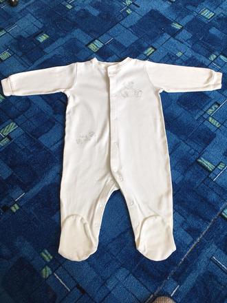 Biely overalik - pyžamko s medvedikom, next,74