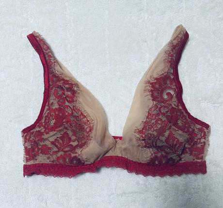 Balkonetová béžovo-červená podprsenka intimissimi, intimissimi,m