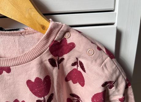 Bledoružová bavlnená mikina s tulipánmi, reserved, reserved,104