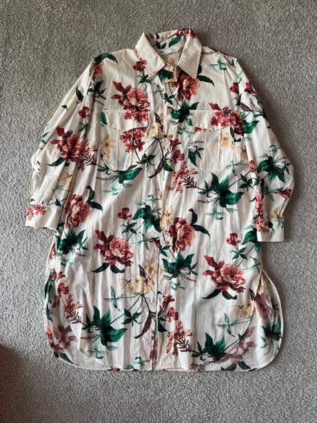 Kvetovaná oversized košeľa zara, zara,s