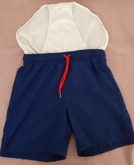 Plavky šortkové tmavomodré decathlon 2ks, decathlon,134