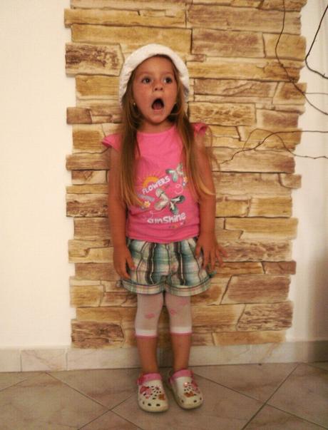 Tyrkysové kraťasky s tričenkom pre 3-5 roč. slečnu, girl2girl,110