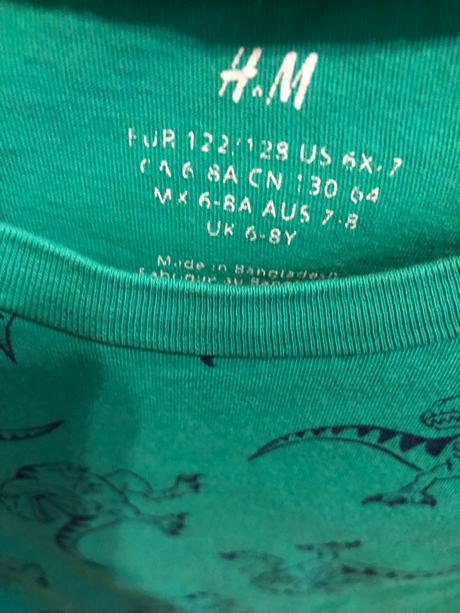 Tričko - dino 122/128, h&m,122