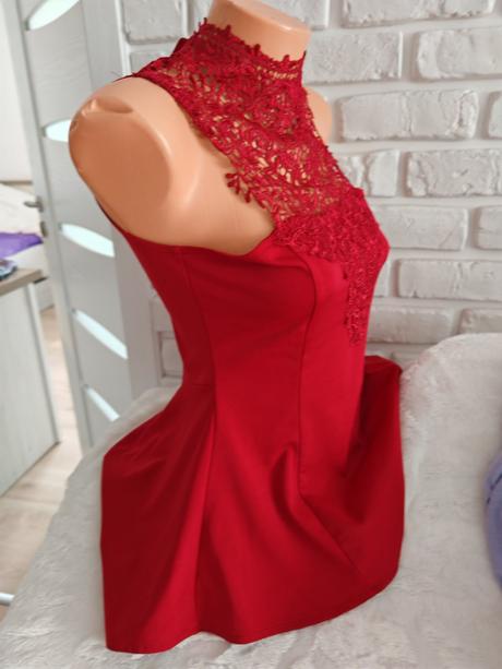 Uzasny peplum top s krajkou s,m sadne, m