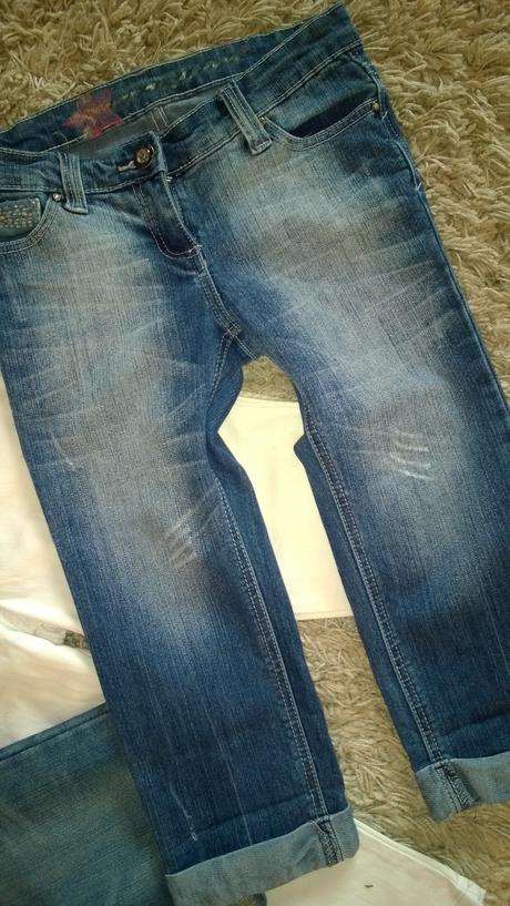3/4 riflove kratasy denim 140/146/152/158, h&m,146