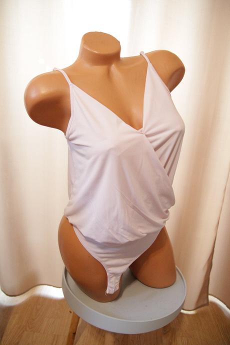 Bledo ružový elegantný body top, m, m