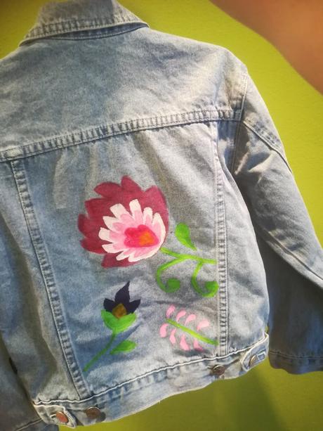 Ručne maľovaná riflová bunda, 128