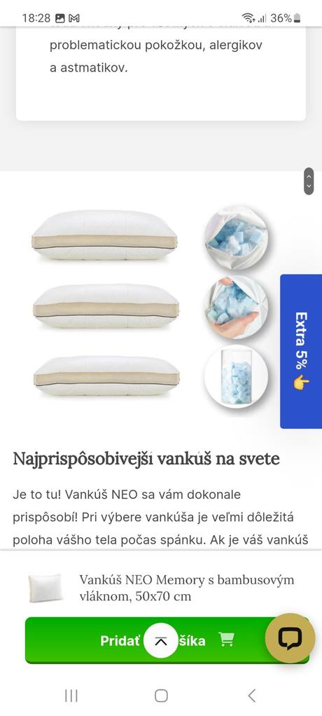 Vankúš vitapur neo 40x80cm, 